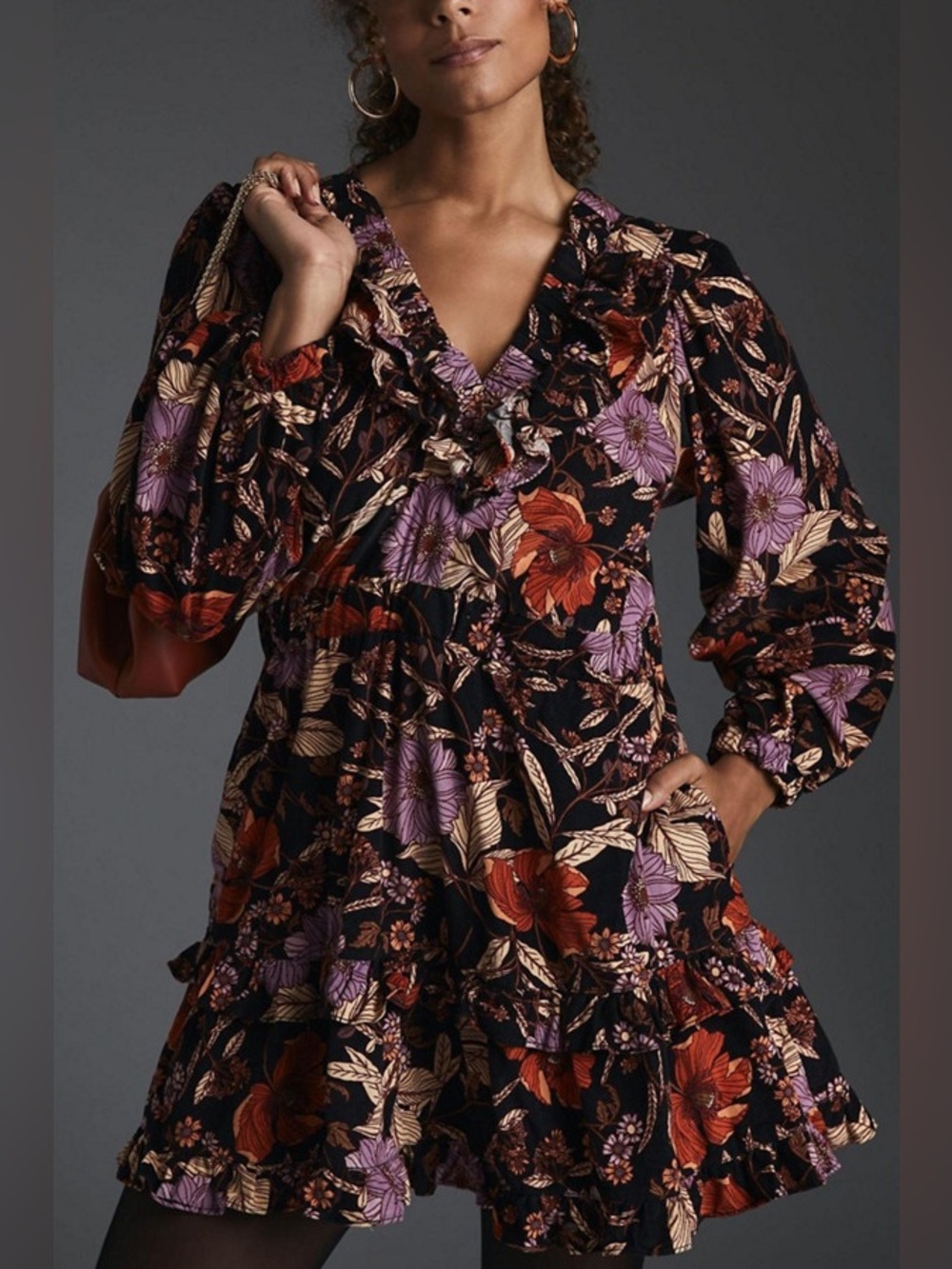 Pilcro Tiered Corduroy Dress